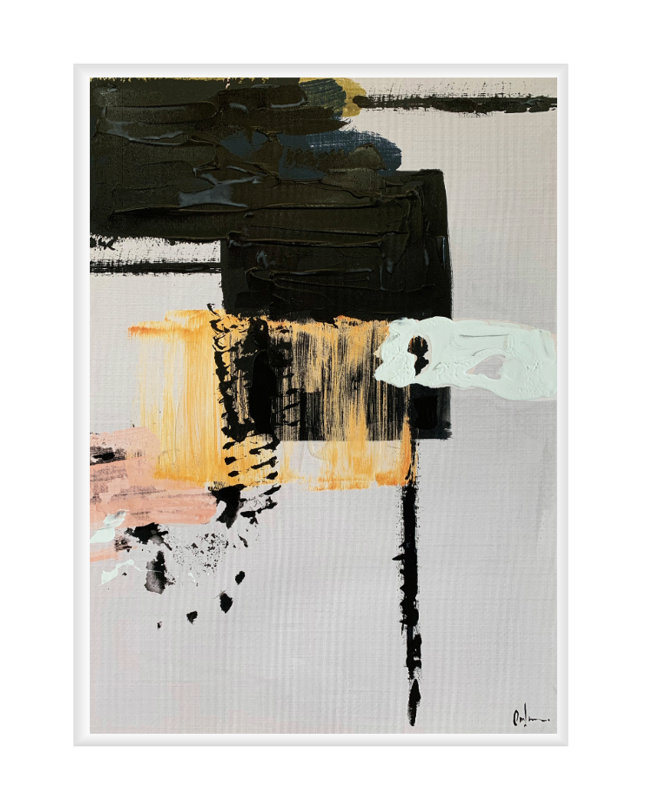 Formelle Single Picture Frame Painting on Wood, 180cm H x 94cm W, White