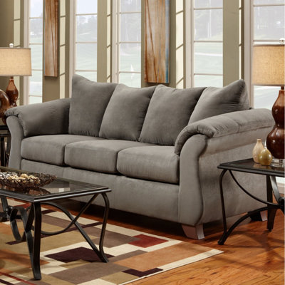 Modern Sofa Sensations Microfiber Pillow Back Sofa