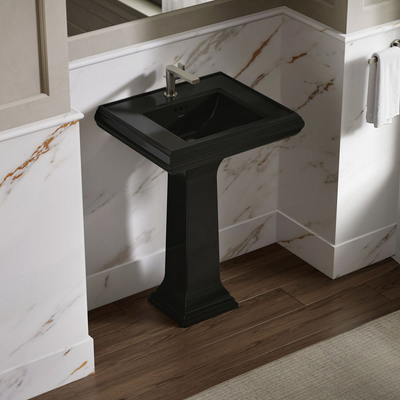 Piédestal de lavabo de salle de bain Memoirs seulement, Noir