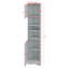 Armoire de salle de bain haute en coin avec tablettes réglables et deux portes-376493889