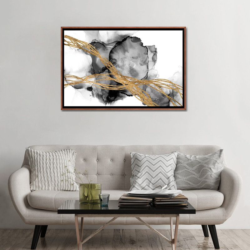 "Matrix undulation I" par Jennifer Goldberger-impression, H 32 po x l 48 po x 1,5 po, Toile avec cadre en bois classique