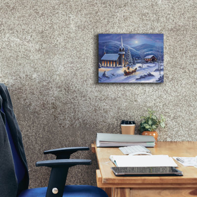 Alcott Hill® 'Moonlight In Vermont' by John Zaccheo, Canvas Wall Art