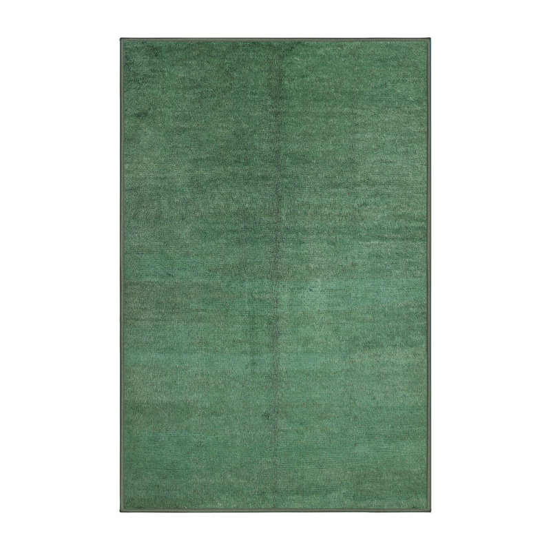 Tapis gris/vert contemporain, Rectangle 8 pi x 12 pi