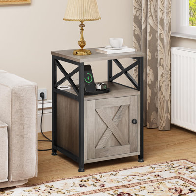 End Table with Built-In Outlets