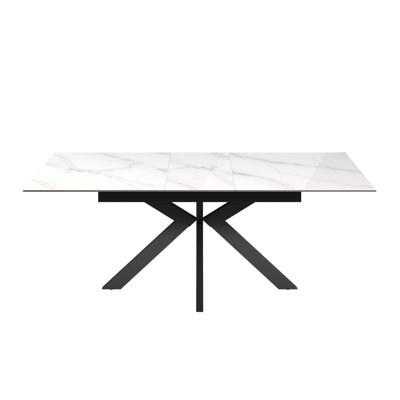 Extendable Metal Base Dining Table