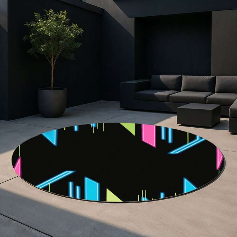 Tapis intérieur et extérieur Vibrance Path, Rond 5 pi