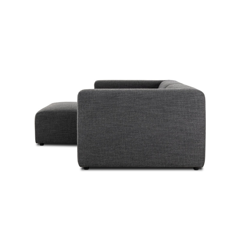 Lawndale Chaise Sectional, Left Hand Facing, Saxon Charcoal Polyester Blend