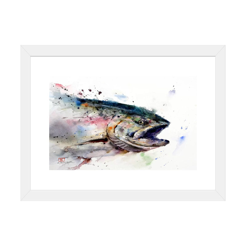 «Fish II», reproduction d'art encadrée, H 16 po x l 24 po x P 1 po, Papier blanc