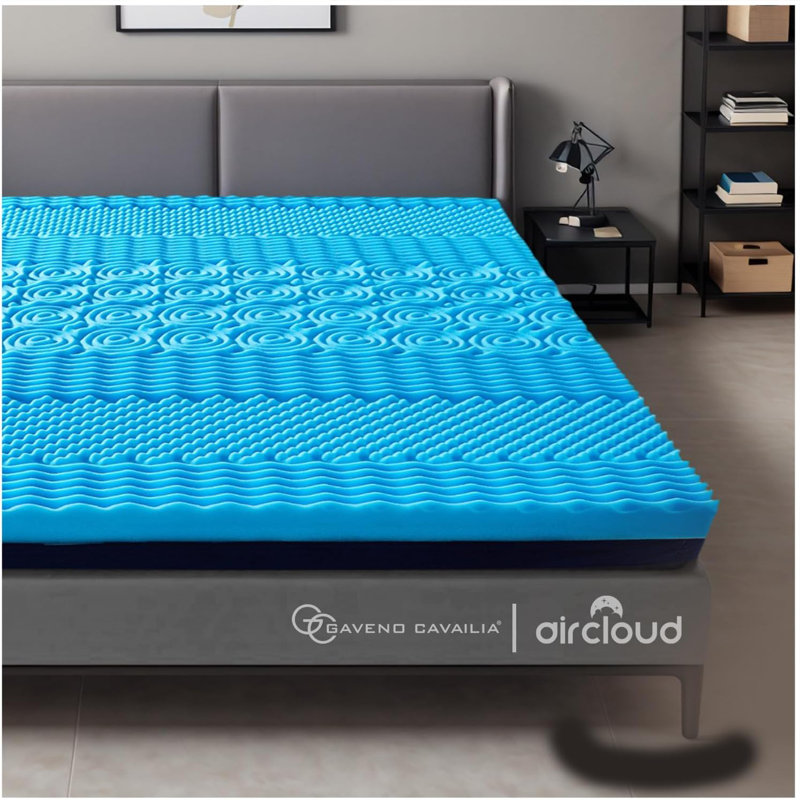 7 Zone Mattress Topper Full Body Support Pressure Relief Soft Polyurethane Foam Comfort Layer for Enhanced Sleep Quality, 4cm