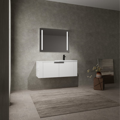 48" Bathroom Sink Vanity For Expansive Baths, Modern Cabinetry. White, Plywood Construction, Sufficient Storage Space, American Style, Straightforward Assembly Procedure With Wide Areas, Cabinet .