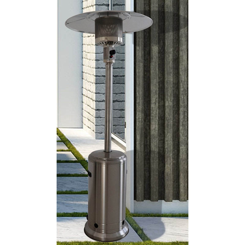 Chauffe-terrasse 46000 - Acier inoxydable, gris acier, profitez de la chaleur à l'extérieur