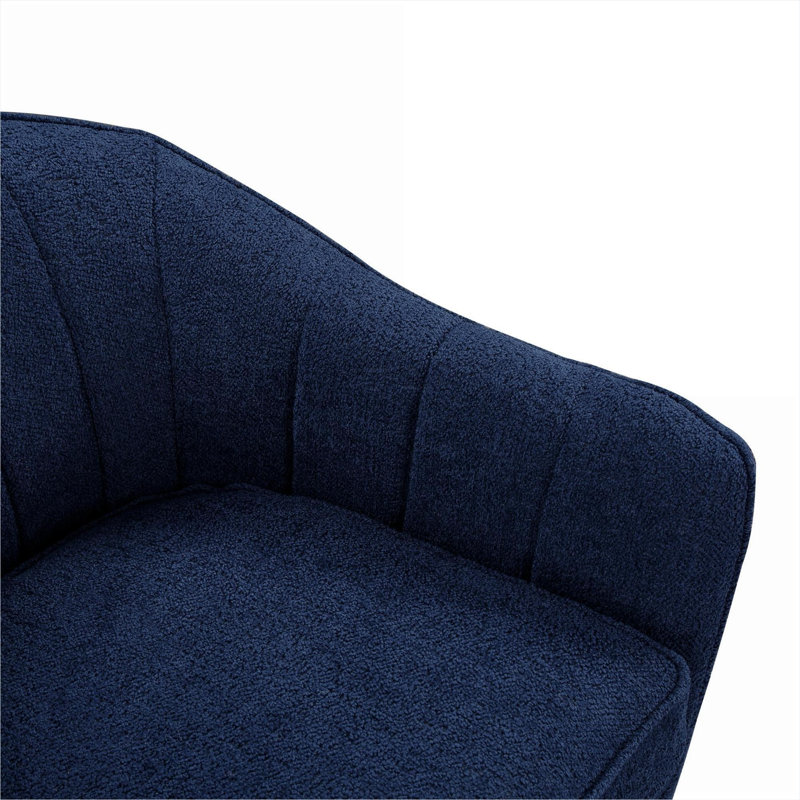 Chaise d'appoint rembourrée en tissu chenille, Bleu