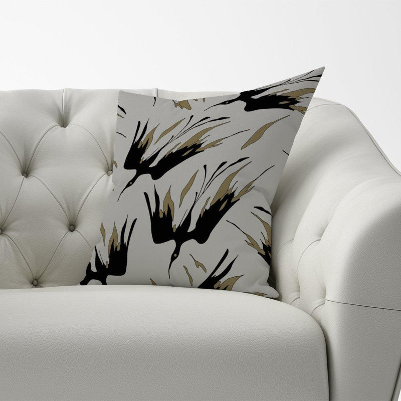 Lourdes Fire Bird Silhouettes Square Throw Cushion