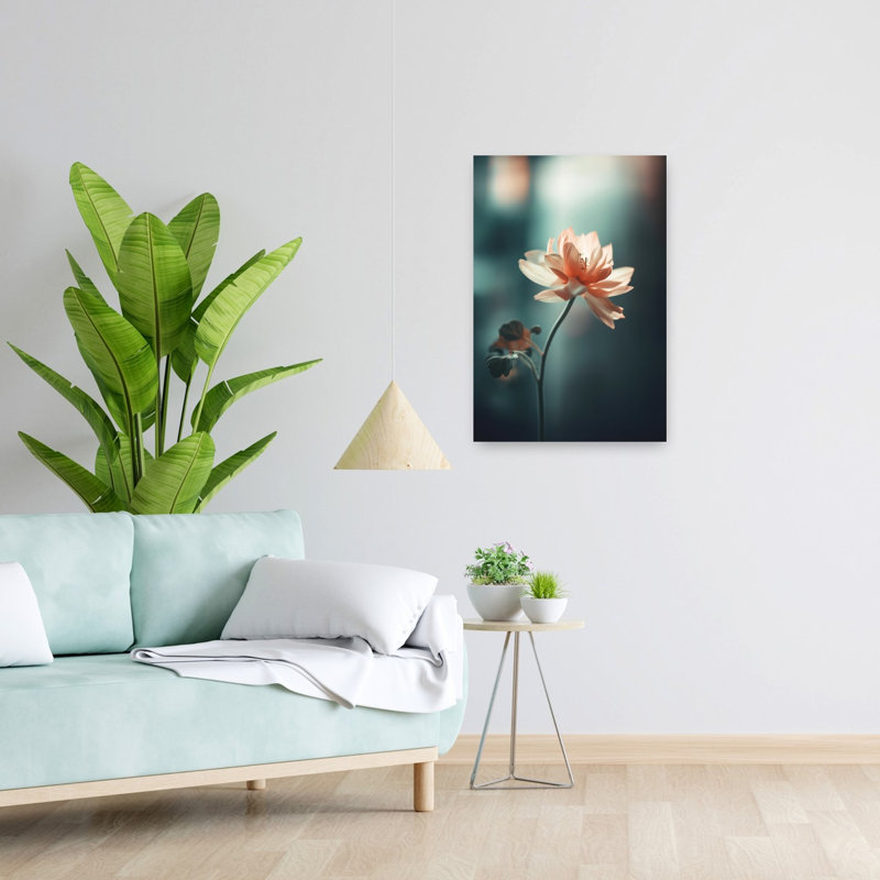 Sérénité des pétales - Affiche murale contemporaine et élégante représentant une fleur naturelle, H 24 po x l 16 po