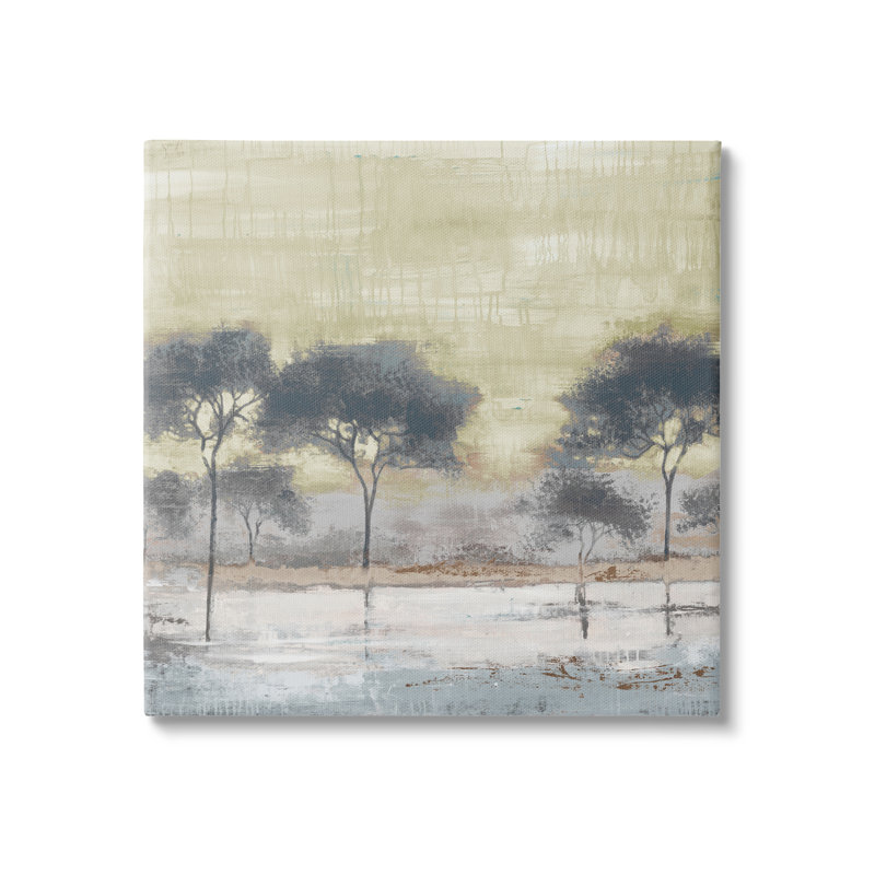 17" x 17" Beige and Blue Landscape Canvas Art