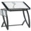 Keylly Glass Top Metal Base Drafting Table