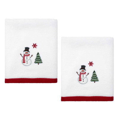 The Holiday Aisle® Winter Snowman 2-Pack Hand Towel Set