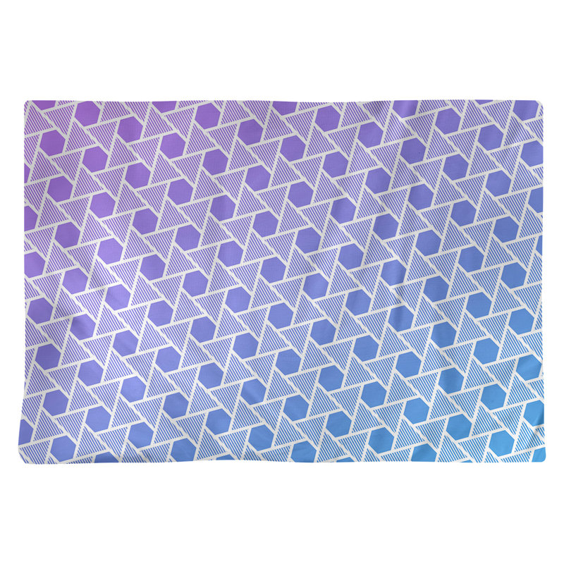 Récapitulatif de coton de 18 po hexagonals triangles, Mauve / Bleu, Sergé de coton