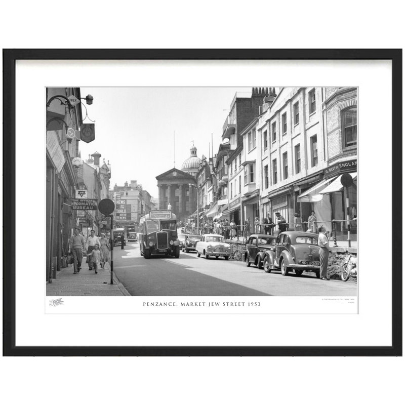 Penzance, Market Jew Street 1953 - Single Picture Frame Print, 28cm H x 36cm W x 2.3cm D