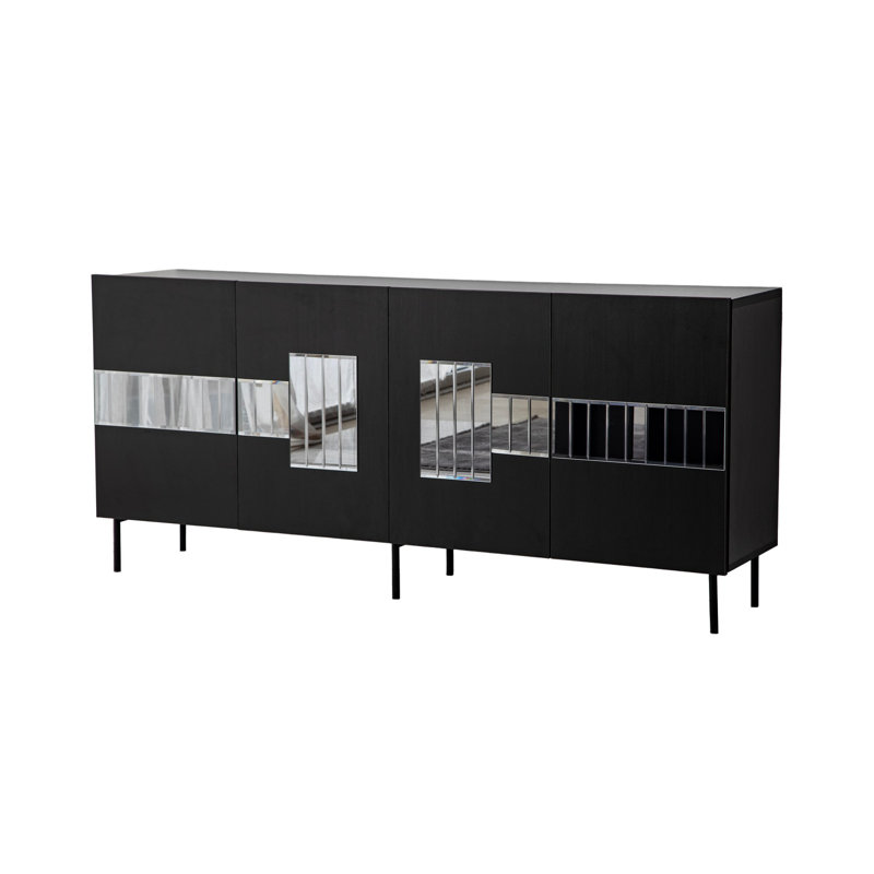 70.87'' Console Table, Black/Fume