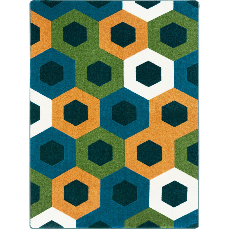 Kid Essentials Hexed Area Rug, Rectangle 5'4" x 7'8"