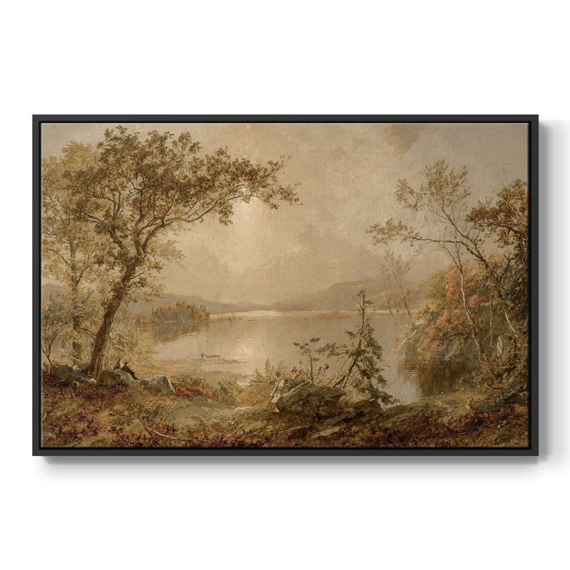 Paysage rétro - DC XXXIV, H 27 po x l 41 po x P 2 po, Toile avec cadre flottant noir