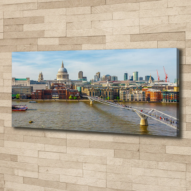 River Thames London - Print on Canvas, Canvas, 50cm H x 125cm W