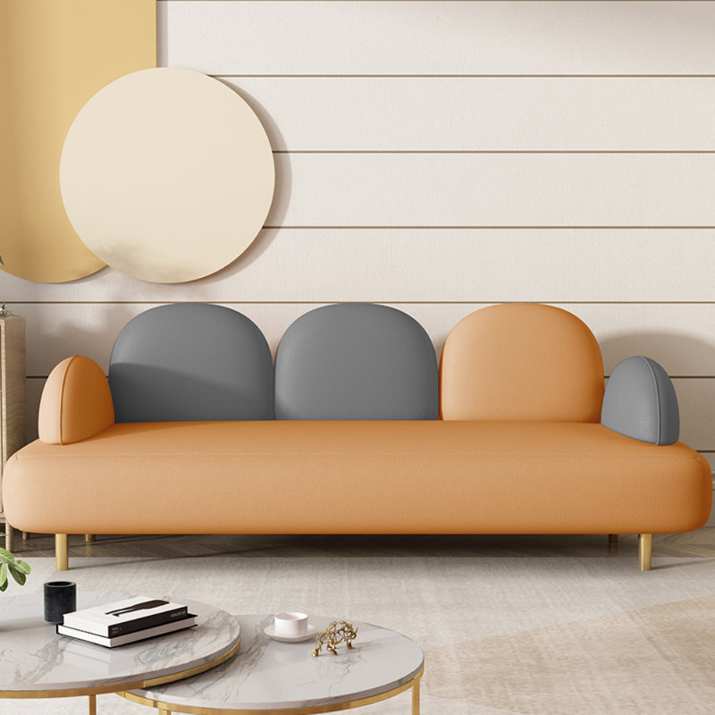 Canapé de luxe italien à lumière simple, Orange / gris