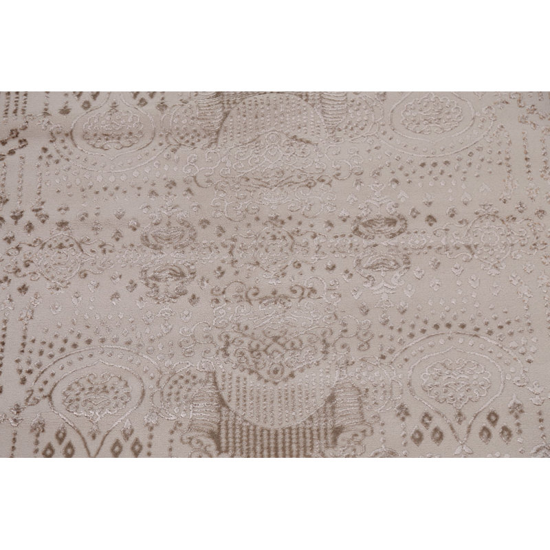 Tapis turc oriental transitionnel damassé 3 x 5, Rectangle 9 pi 10 po x 13 pi 1 po