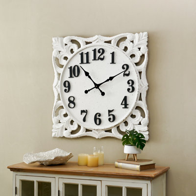 Oversized Flourish Cut-Out 30.12" Wood Wall Clock