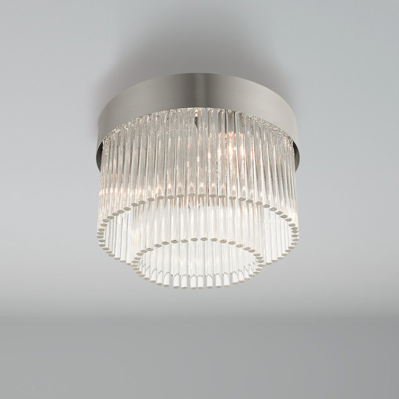 Plafonnier encastré 4 lumières Bamey, Nickel brossé