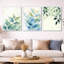 Plantes botaniques vertes minimalistes - ensemble d'art mural encadré 3 feuilles-129013509-129013511