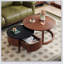Table basse vintage gigognes avec tiroir cannelé pour un rangement élégant et une efficacité d'espace