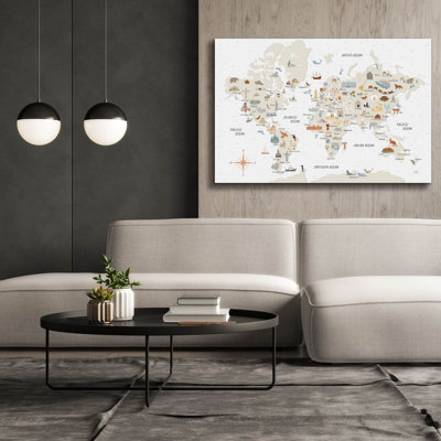 'Around The World 1'  by Laura Marshall Canvas Wall Art