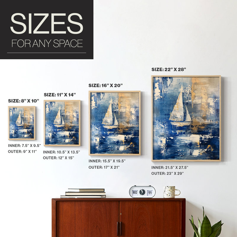 Série NAUTICAL CXC - reproduction encadrée de qualité supérieure - prête à être accrochée - aucun clou requis - aucun clou requis