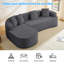 Causeuse incurvée 59 po avec tissu chenille et 4 coussins-747329602