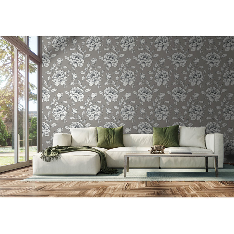 Double rouleau floral abstrait Arvella, Pavé