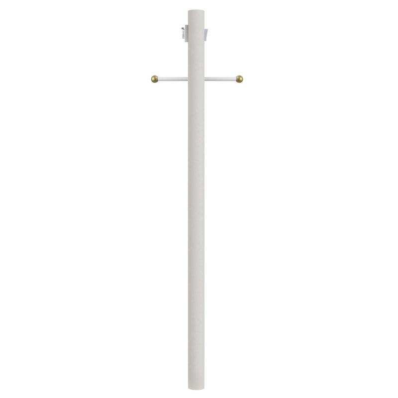 Solus 7, 8, or 10 ft. Direct Burial Lamp Post with Decorative Cross Arm, Convenience Outlet, and Dusk-to-Dawn Photocell Sensor
