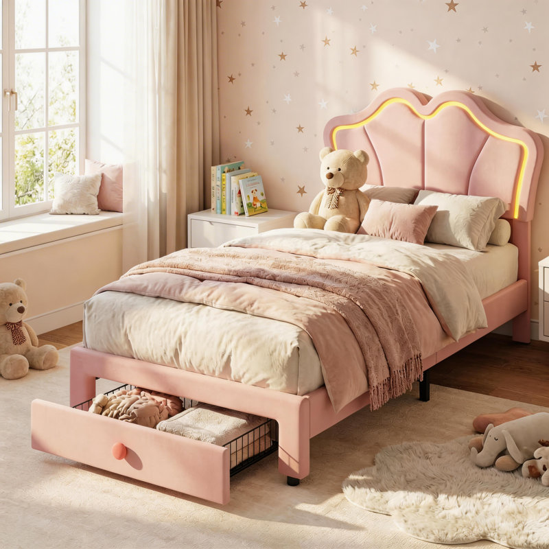 Twin Bed Frame, Rose