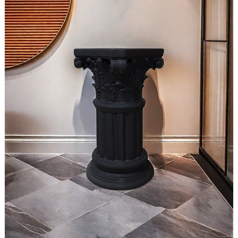 Solid Black Roman Column Floor Ornament