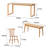 Ivarei Rectangular 31.49'' W Dining Set-1902669457