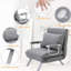 Chaise de lit convertible grise, pliante à 5 positions avec coussin et structure en acier pour bureau convertible