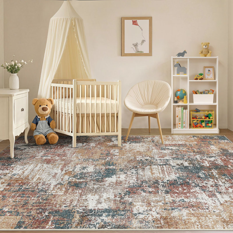 Tapis abstrait à motif abstrait Boho, Rectangle 10' x 14'
