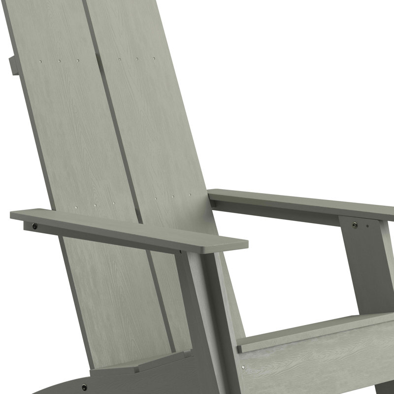 Chaises de style Adirondack intérieur / extérieur à double lattes Balasi, Gris