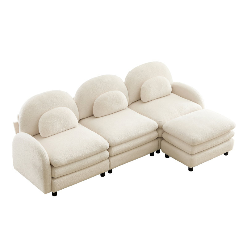 Canapé 3 places Teddy, Blanc beige