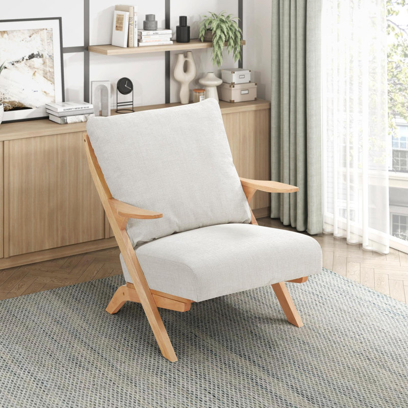Chaise d'appoint Mid-Century de style moderne 1pc, Beige