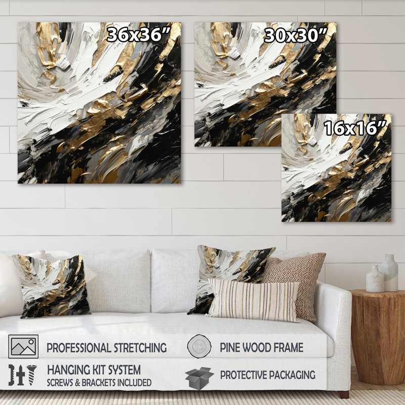 Golden Wave Reflections VI - reproduction sur toile, H 36 po x l 36 po x P 1,5 po, Toile tendue
