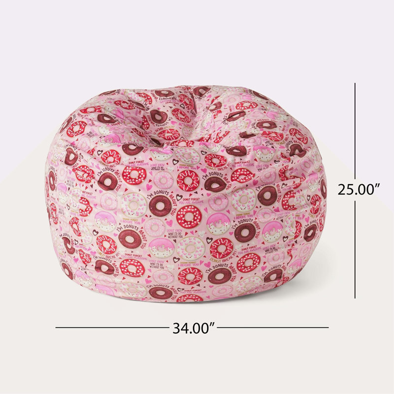 Puff-Puff 3 Foot Rounded Bean Bag Donut Print