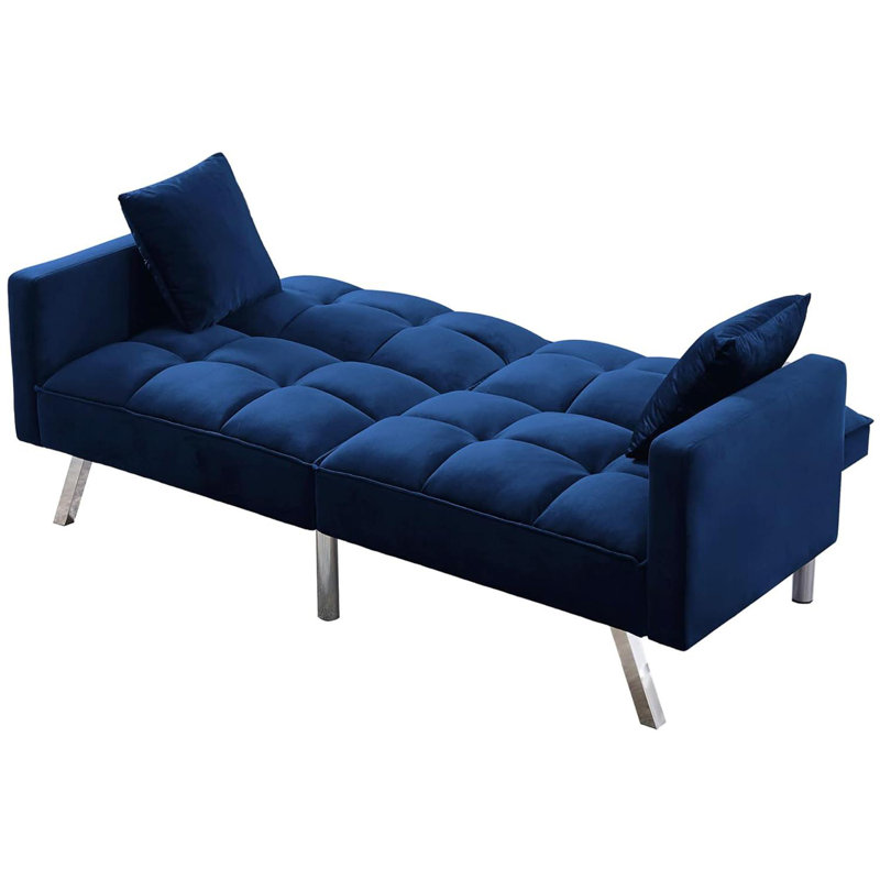 Orianna 2 Seater Velvet Sleeper, Blue Velvet