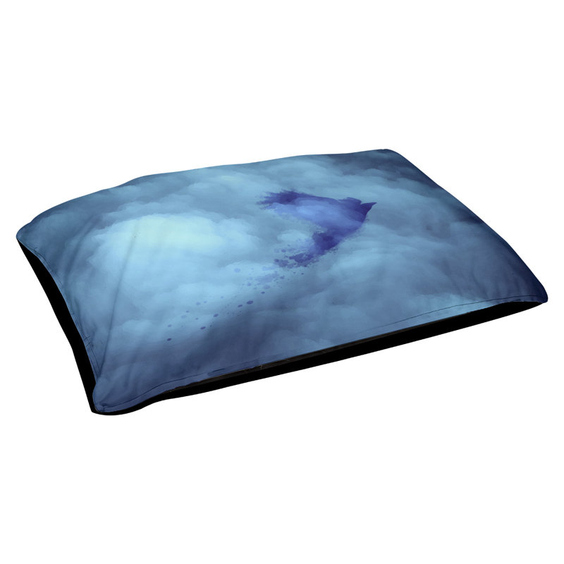 Coussin à motif d’oiseaux et de ciel pour chien catalano, Moyen (L 29,5 po x P19,5 po x H 9,5 po)